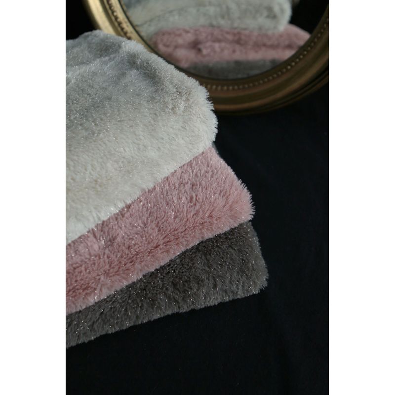 Meora - fausse fourrure / moumoute sherpa lurex nude rose