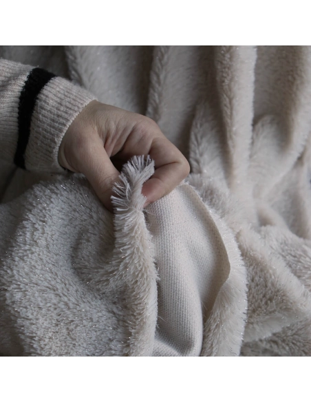 Meora - fausse fourrure / moumoute sherpa lurex écru