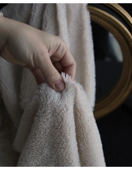 Meora - fausse fourrure / moumoute sherpa lurex écru