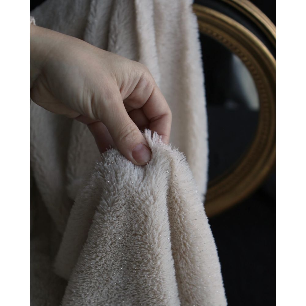 Meora - fausse fourrure / moumoute sherpa lurex écru