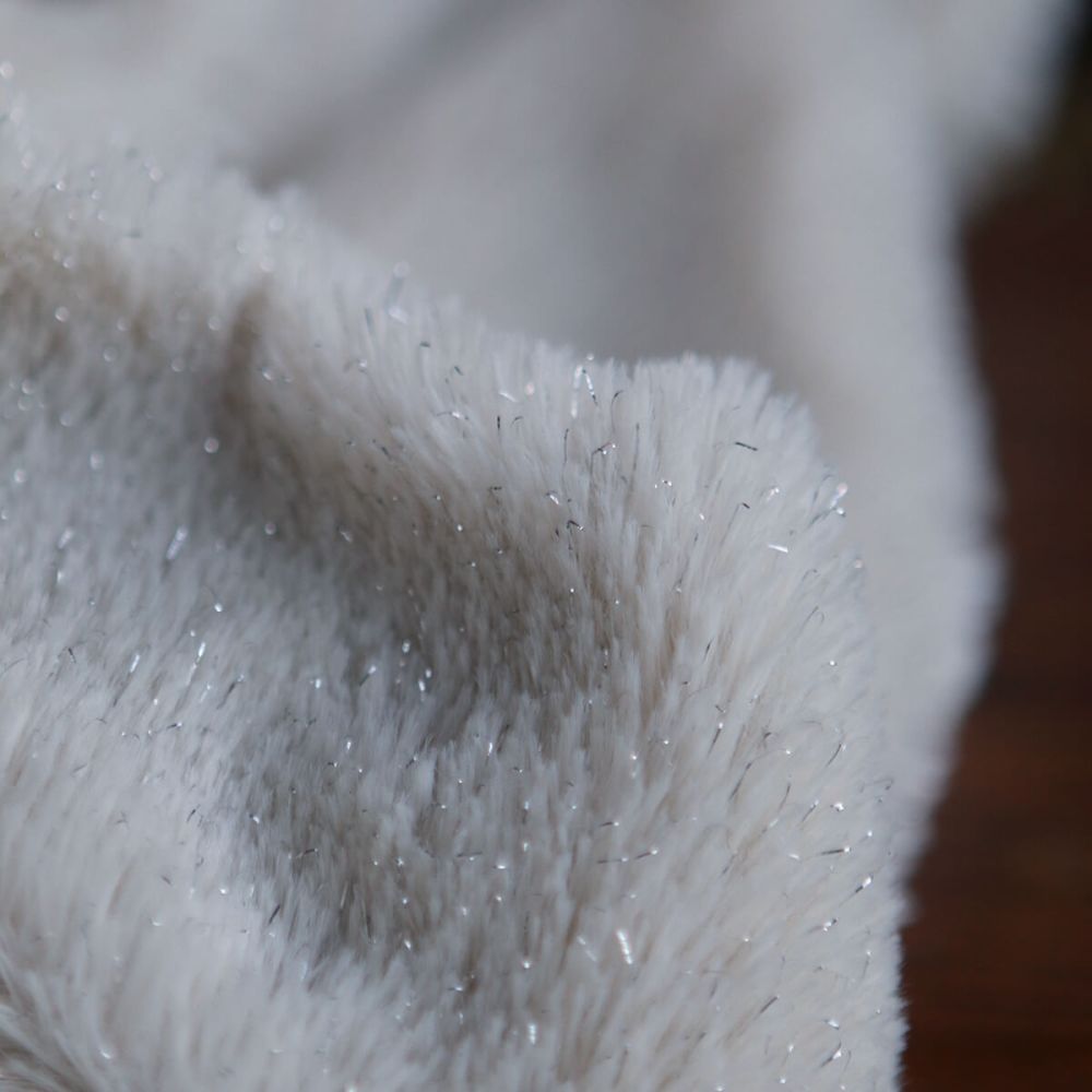 Meora - fausse fourrure / moumoute sherpa lurex écru