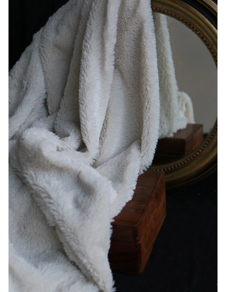 Meora - fausse fourrure / moumoute sherpa lurex écru