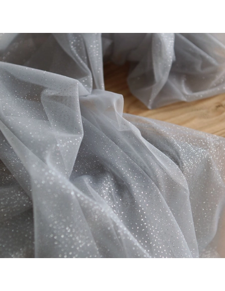 Tulle souple gris / argenté