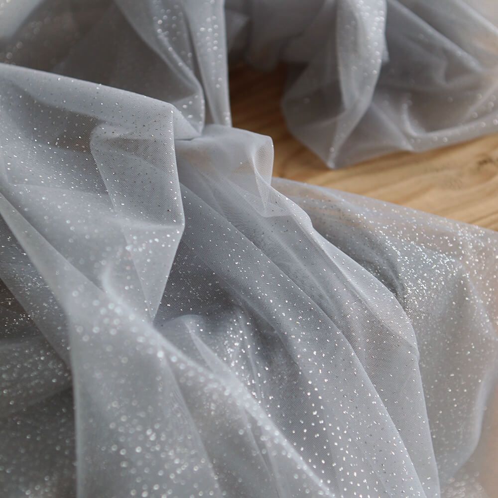 Tulle souple gris / argenté