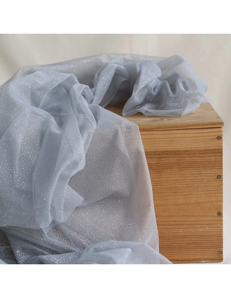 Tulle souple gris / argenté