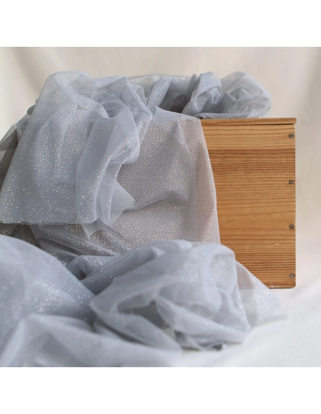 Tulle souple gris / argenté