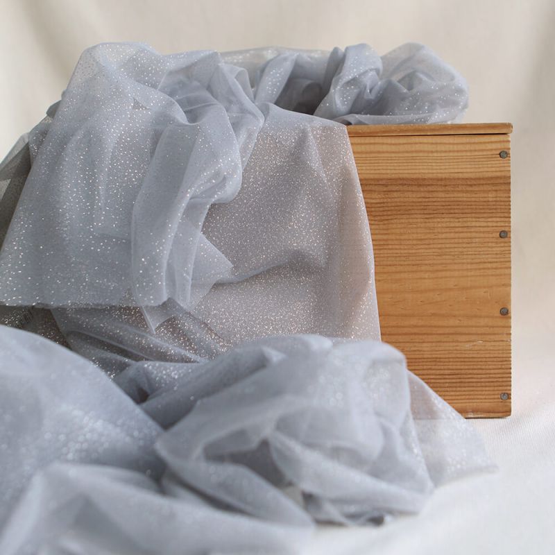 Tulle souple gris / argenté