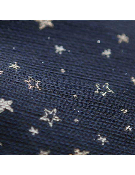 Garino - Tissu Brocart jacquard bleu marine / doré made in France