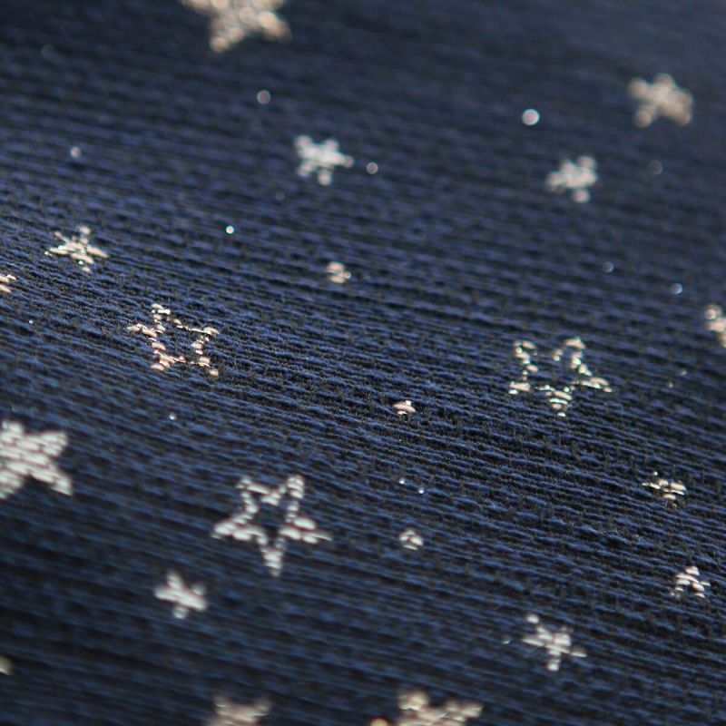 Garino - Tissu Brocart jacquard bleu marine / doré made in France