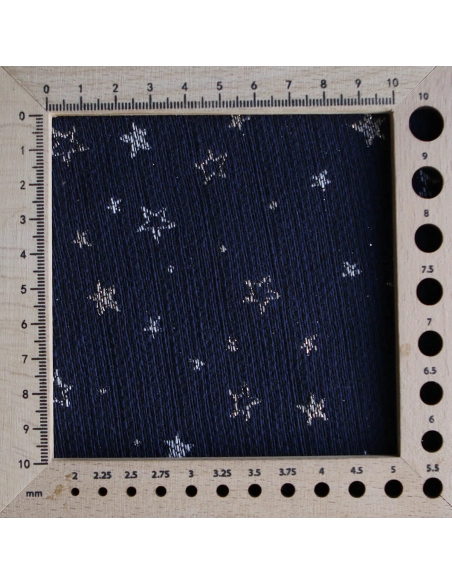 Garino - Tissu Brocart jacquard bleu marine / doré made in France