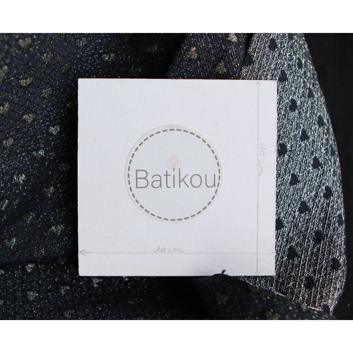 Amour - Tissu Brocart jacquard bleu marine / doré made in France