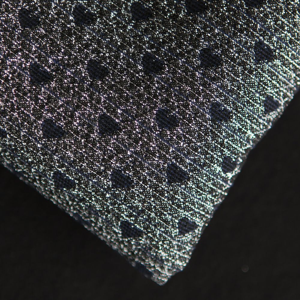 Amour - Tissu Brocart jacquard bleu marine / doré made in France