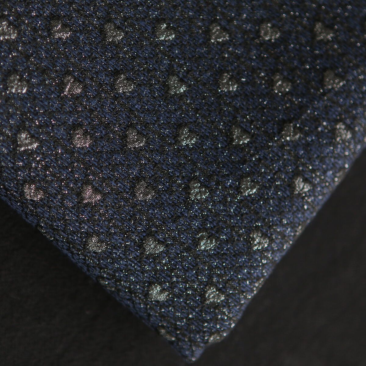 Amour - Tissu Brocart jacquard bleu marine / doré made in France