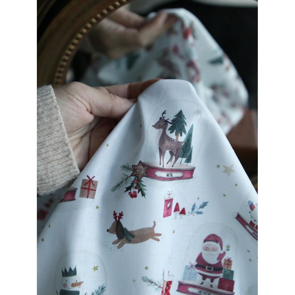 Joulua - Popeline de coton fine motif de noël