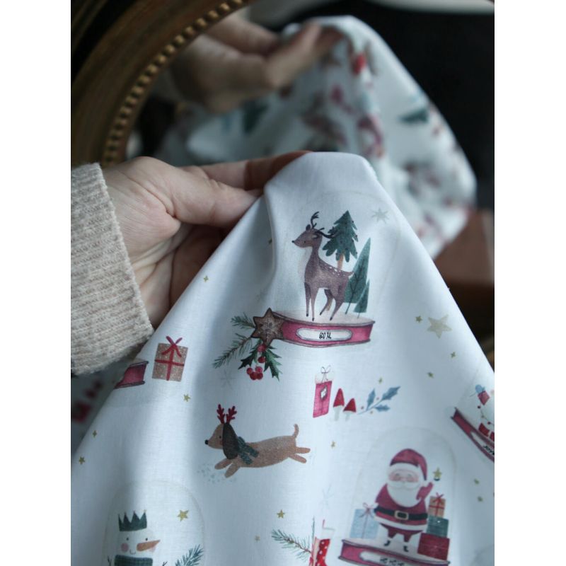 Joulua - Popeline de coton fine motif de noël