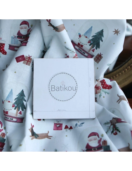 Joulua - Popeline de coton fine motif de noël