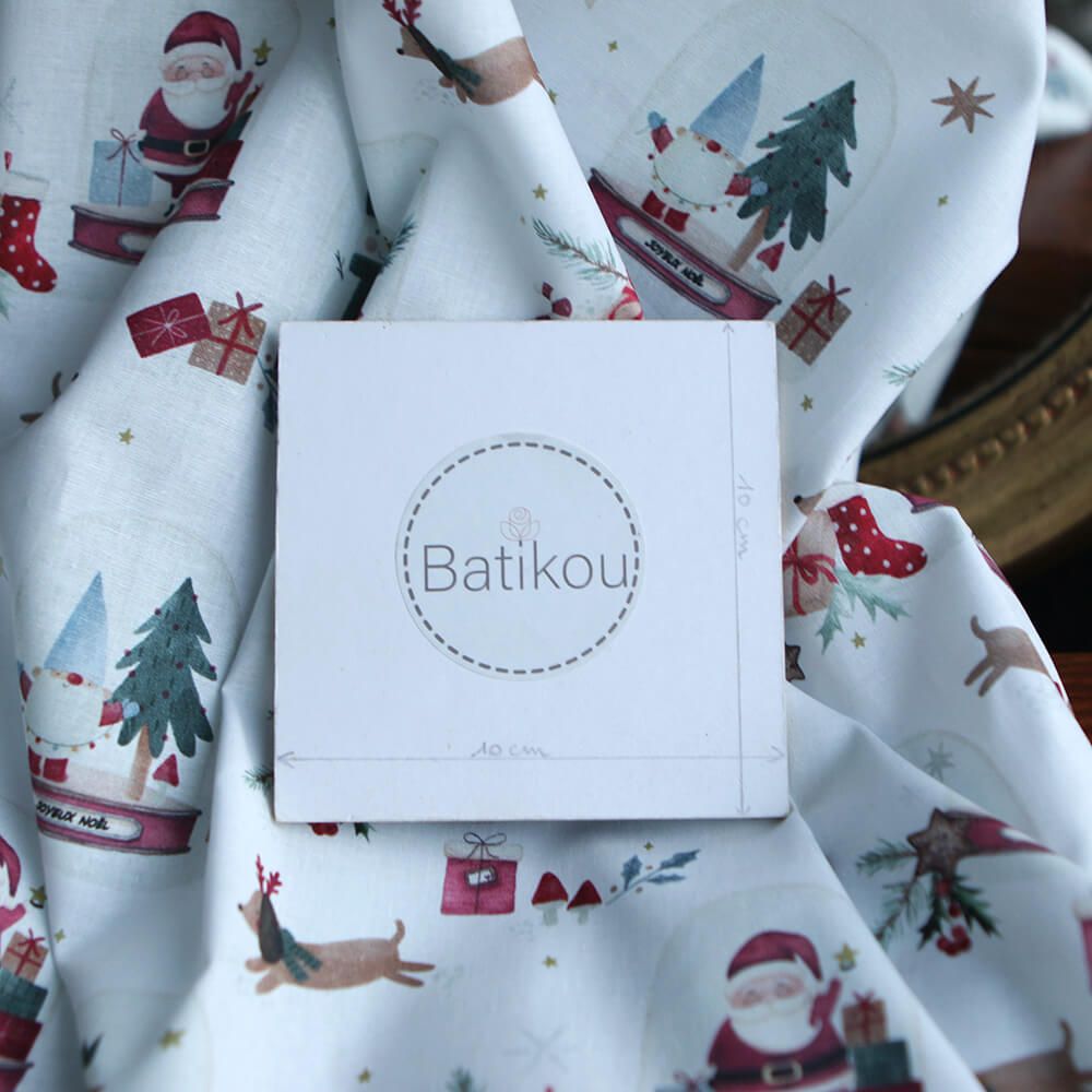 Joulua - Popeline de coton fine motif de noël