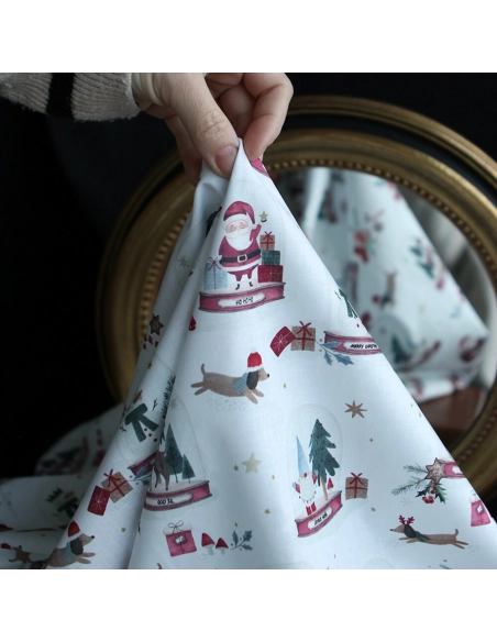 Joulua - Popeline de coton fine motif de noël