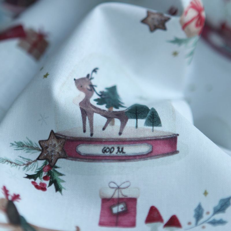 Joulua - Popeline de coton fine motif de noël