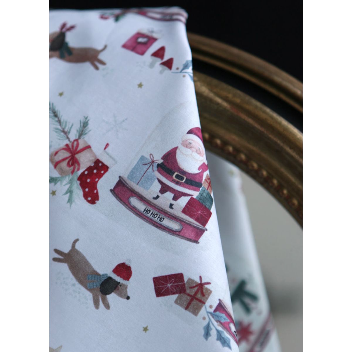 Joulua - Popeline de coton fine motif de noël