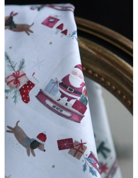 Joulua - Popeline de coton fine motif de noël