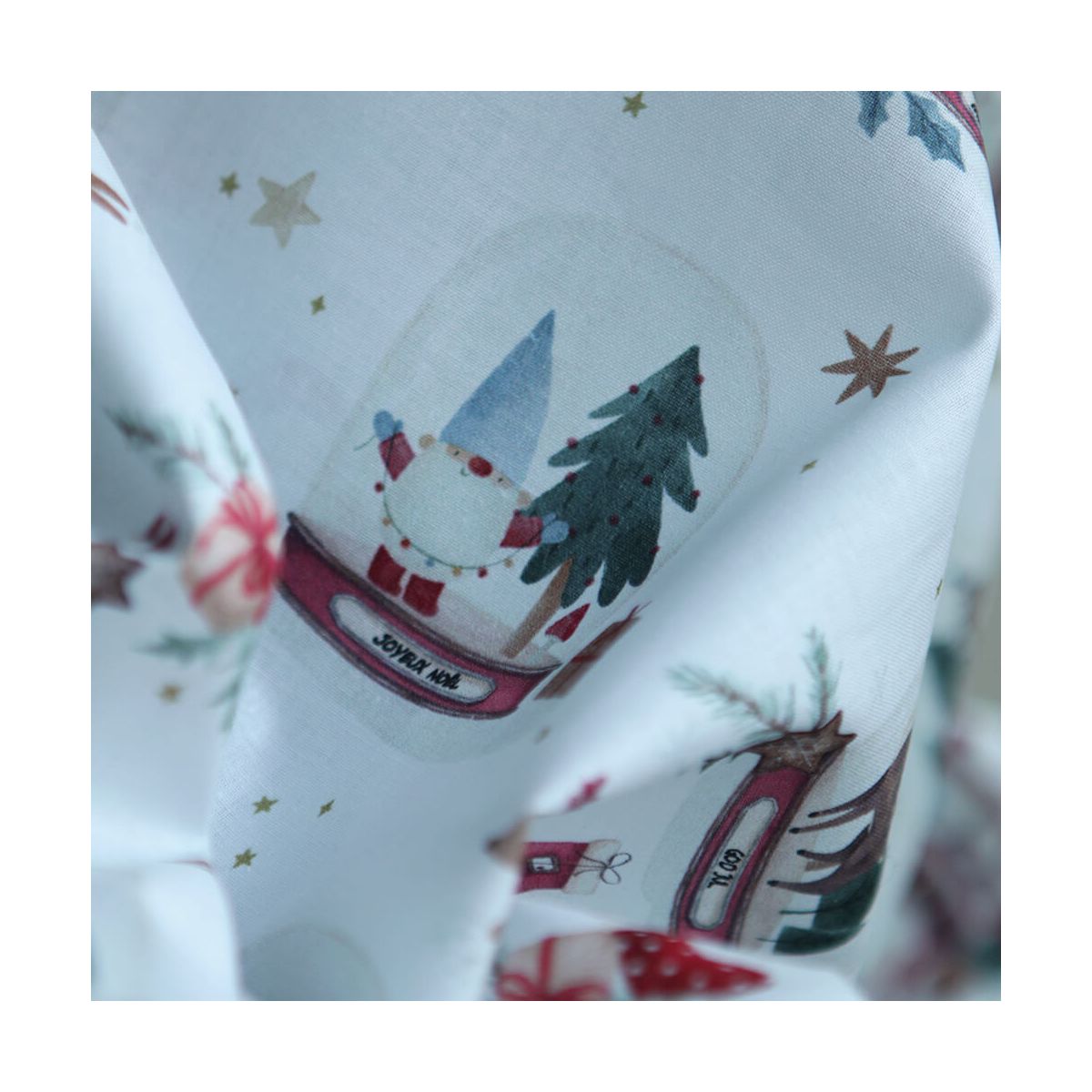 Joulua - Popeline de coton fine motif de noël