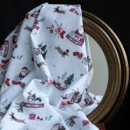 Joulua - Popeline de coton fine motif de noël