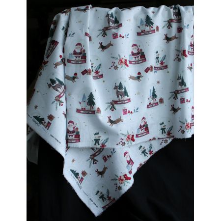 Joulua - Popeline de coton fine motif de noël