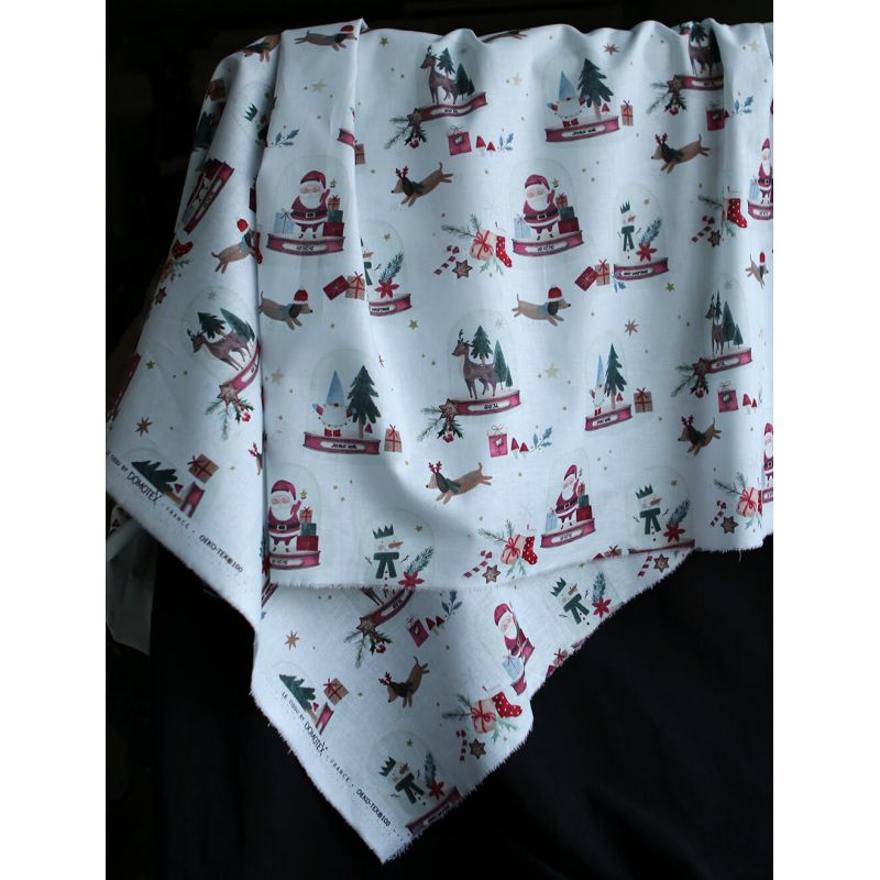 Joulua - Popeline de coton fine motif de noël