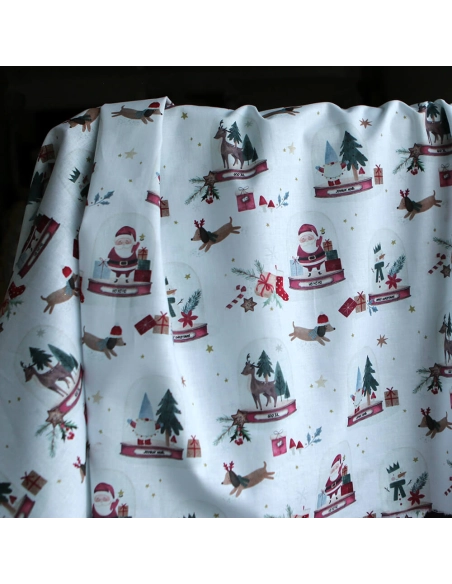 Joulua - Popeline de coton fine motif de noël