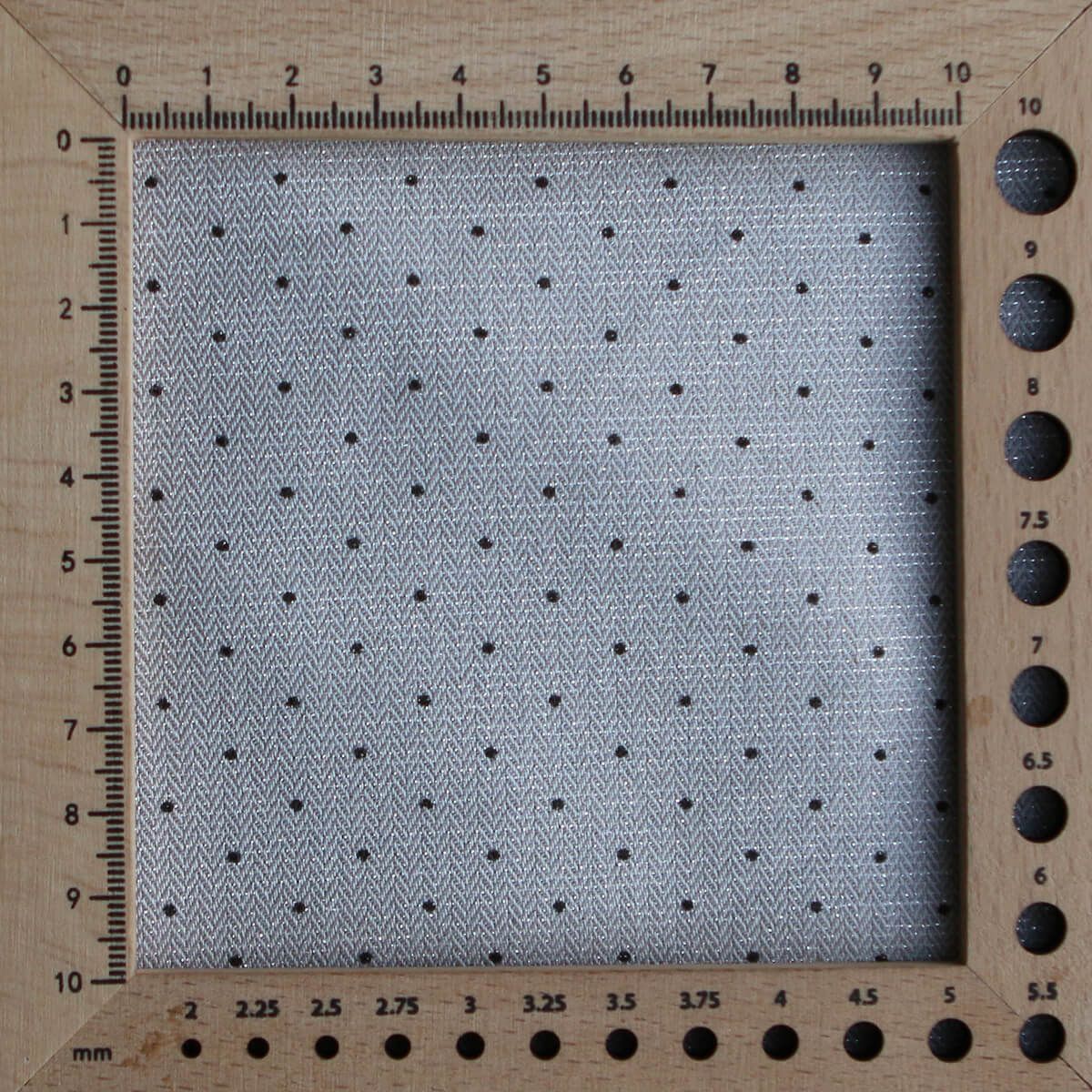 Tissu sergé / twill de coton imprimé pois noir gris et argenté