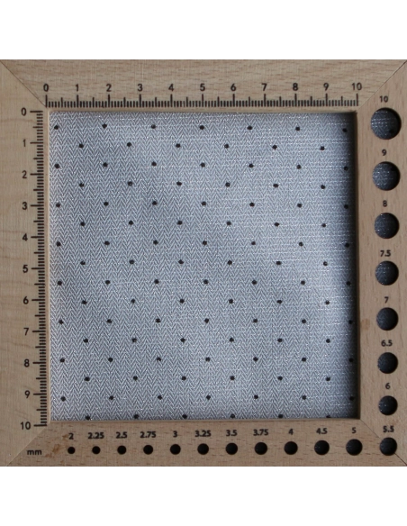 Tissu sergé / twill de coton imprimé pois noir gris et argenté