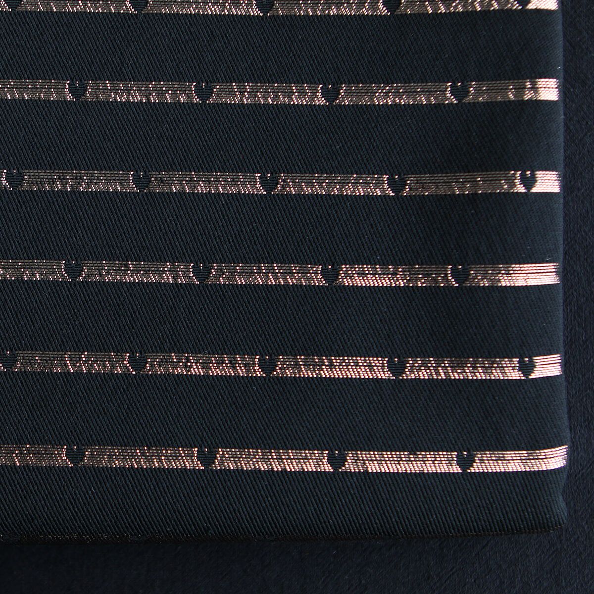 Reddia - Tissu Brocart jacquard bleu marine / doré made in France