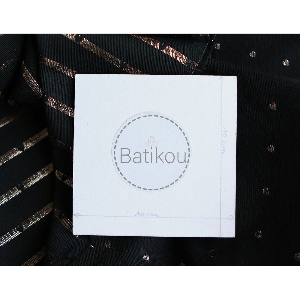 Reddia - Tissu Brocart jacquard bleu marine / doré made in France