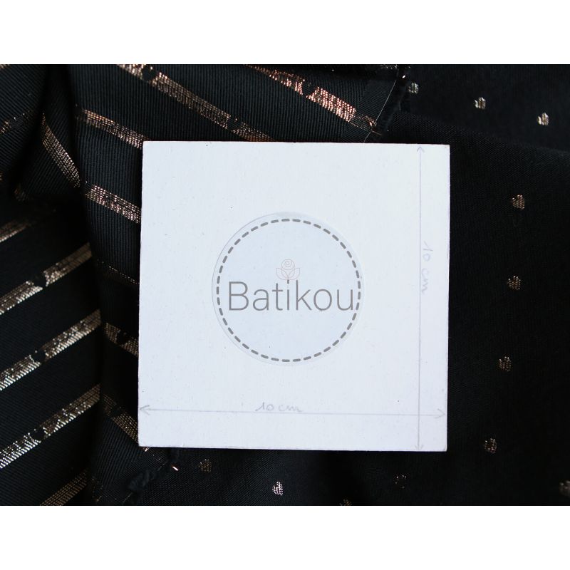 Reddia - Tissu Brocart jacquard bleu marine / doré made in France