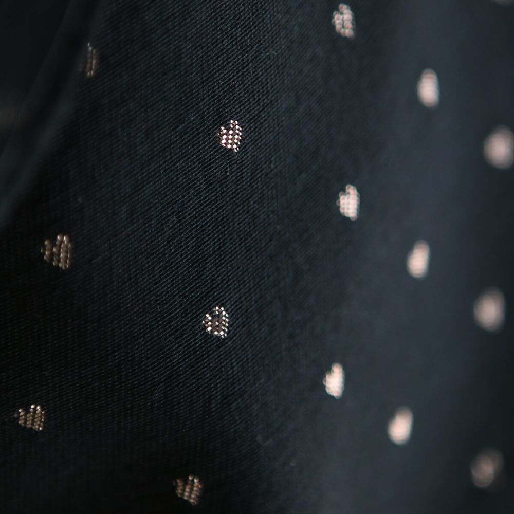 Reddia - Tissu Brocart jacquard bleu marine / doré made in France