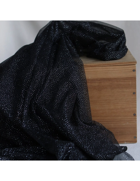 Tulle souple noir / argenté