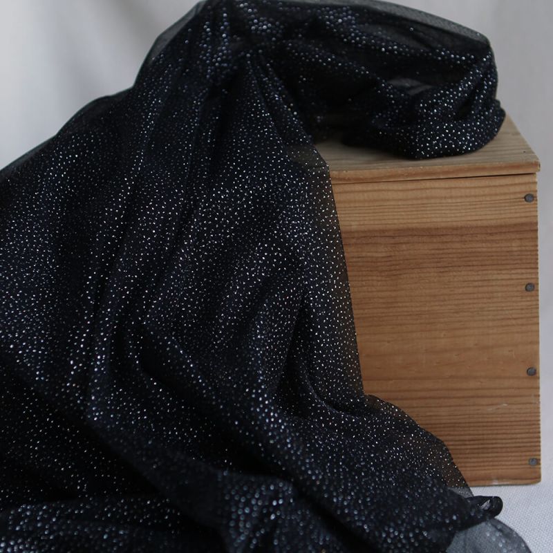 Tulle souple noir / argenté