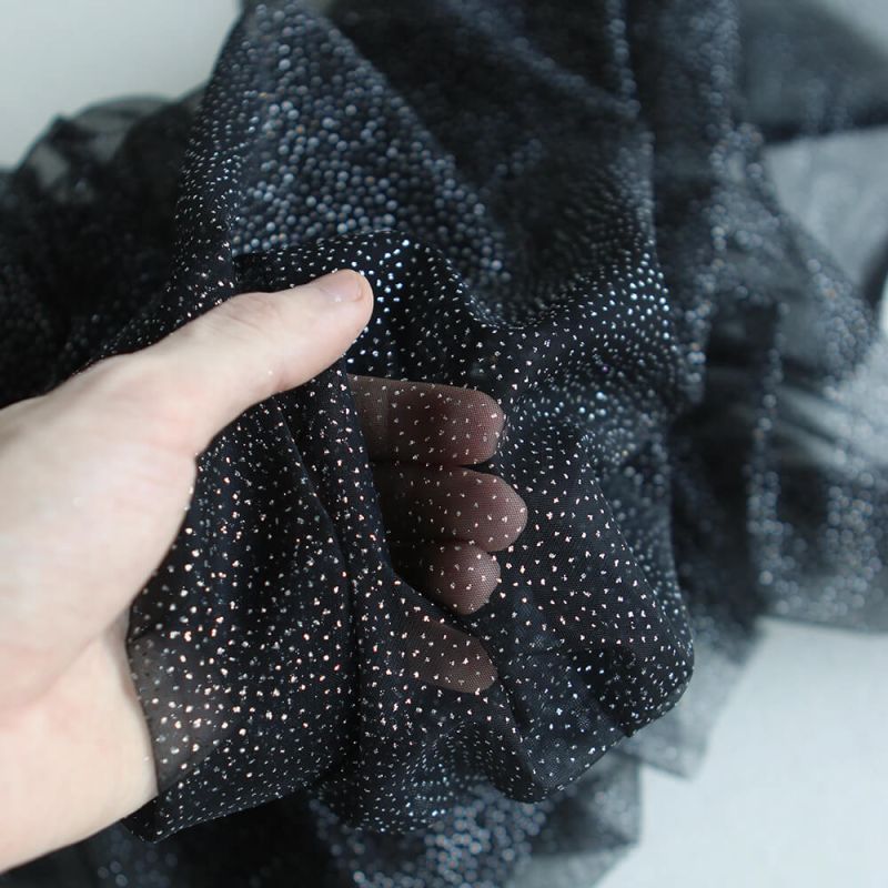 Tulle souple noir / argenté