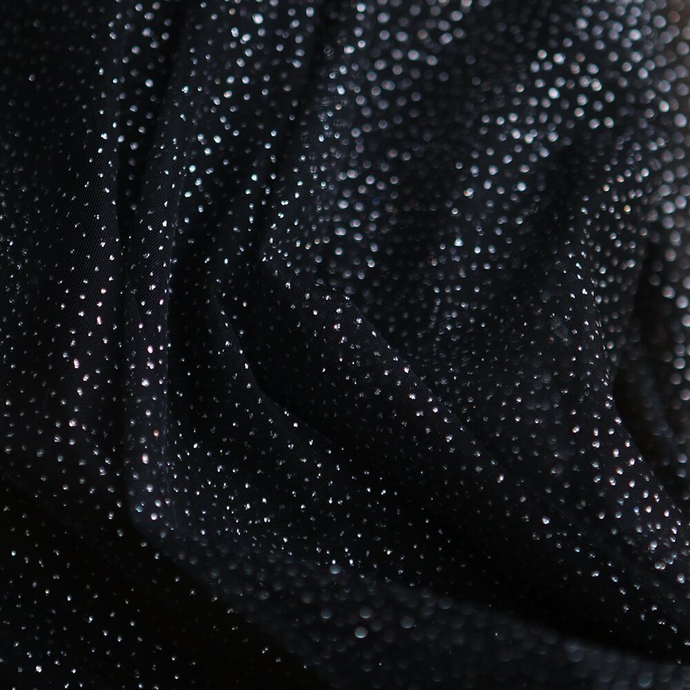 Tulle souple noir / argenté