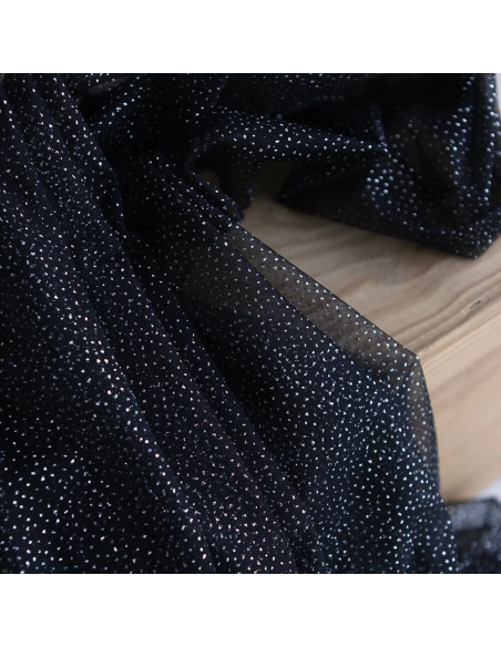 Tulle souple noir / argenté