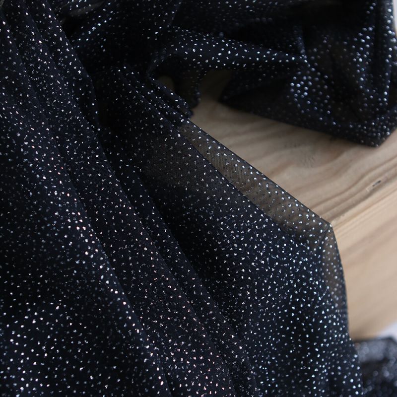 Tulle souple noir / argenté
