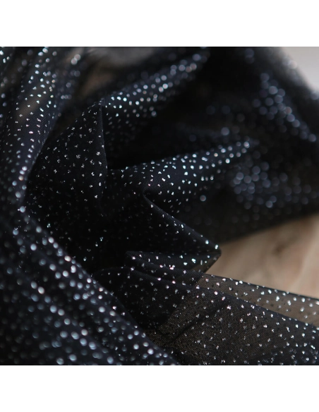 Tulle souple noir / argenté