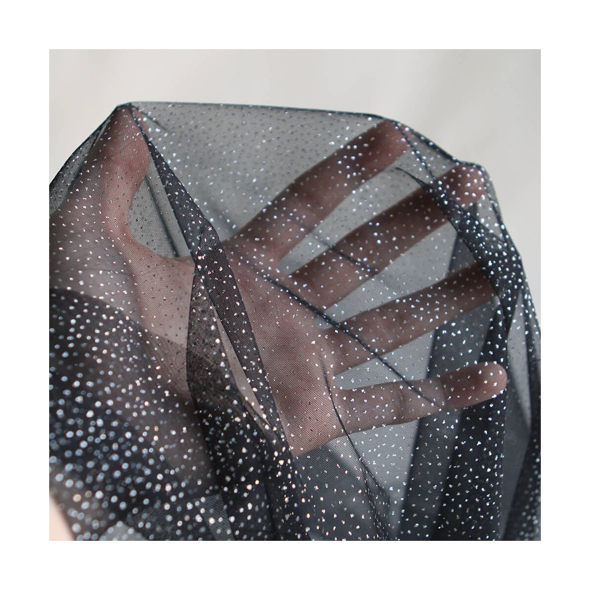 Tulle souple noir / argenté
