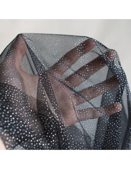 Tulle souple noir / argenté