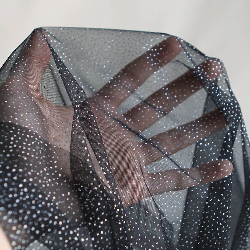 Tulle souple noir / argenté