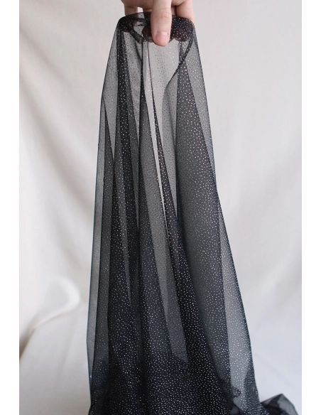 Tulle souple noir / argenté