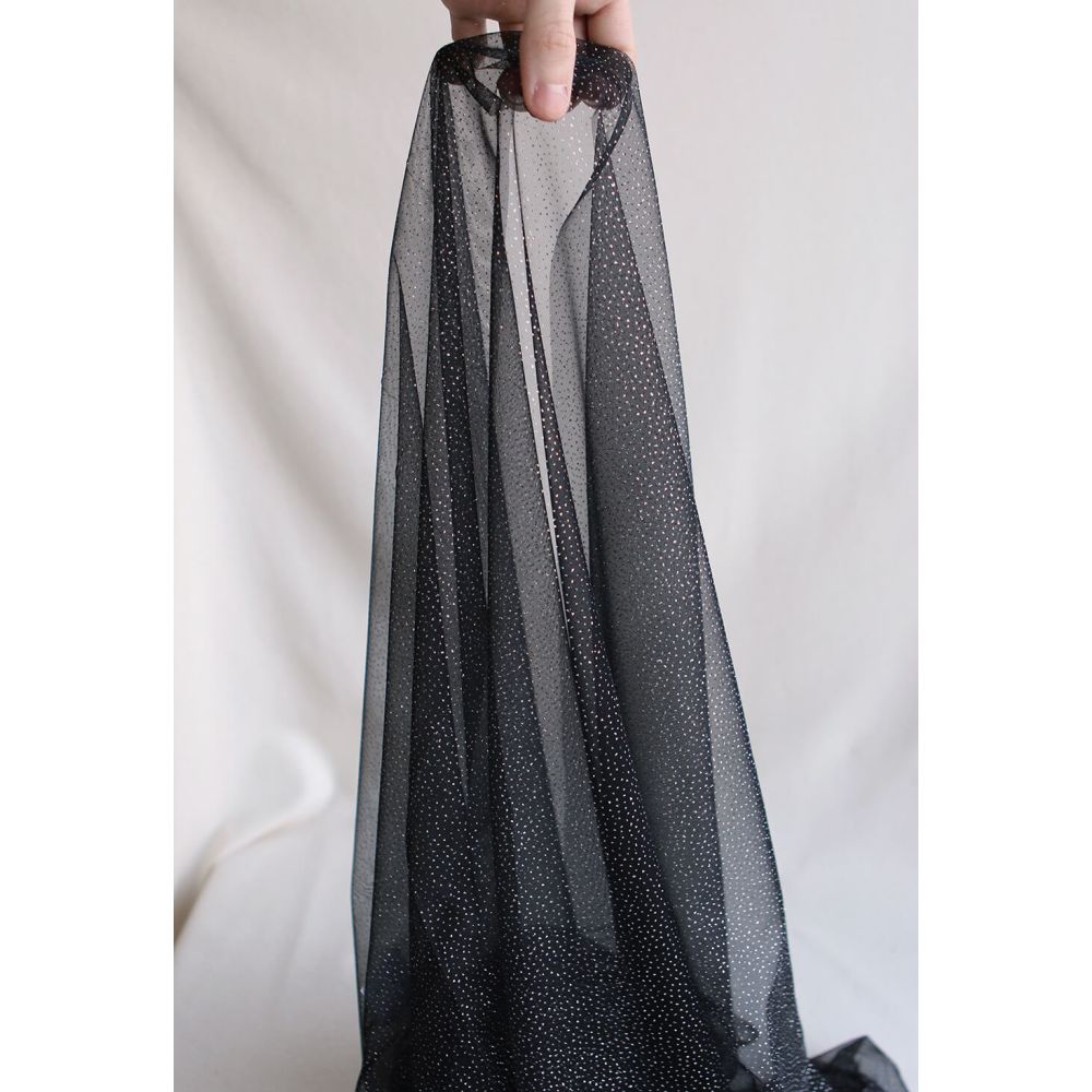 Tulle souple noir / argenté