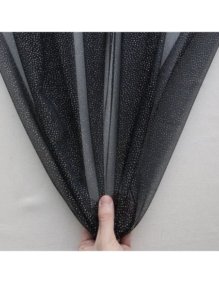 Tulle souple noir / argenté