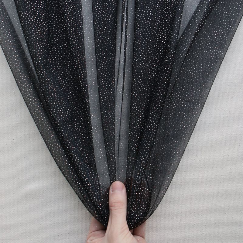 Tulle souple noir / argenté